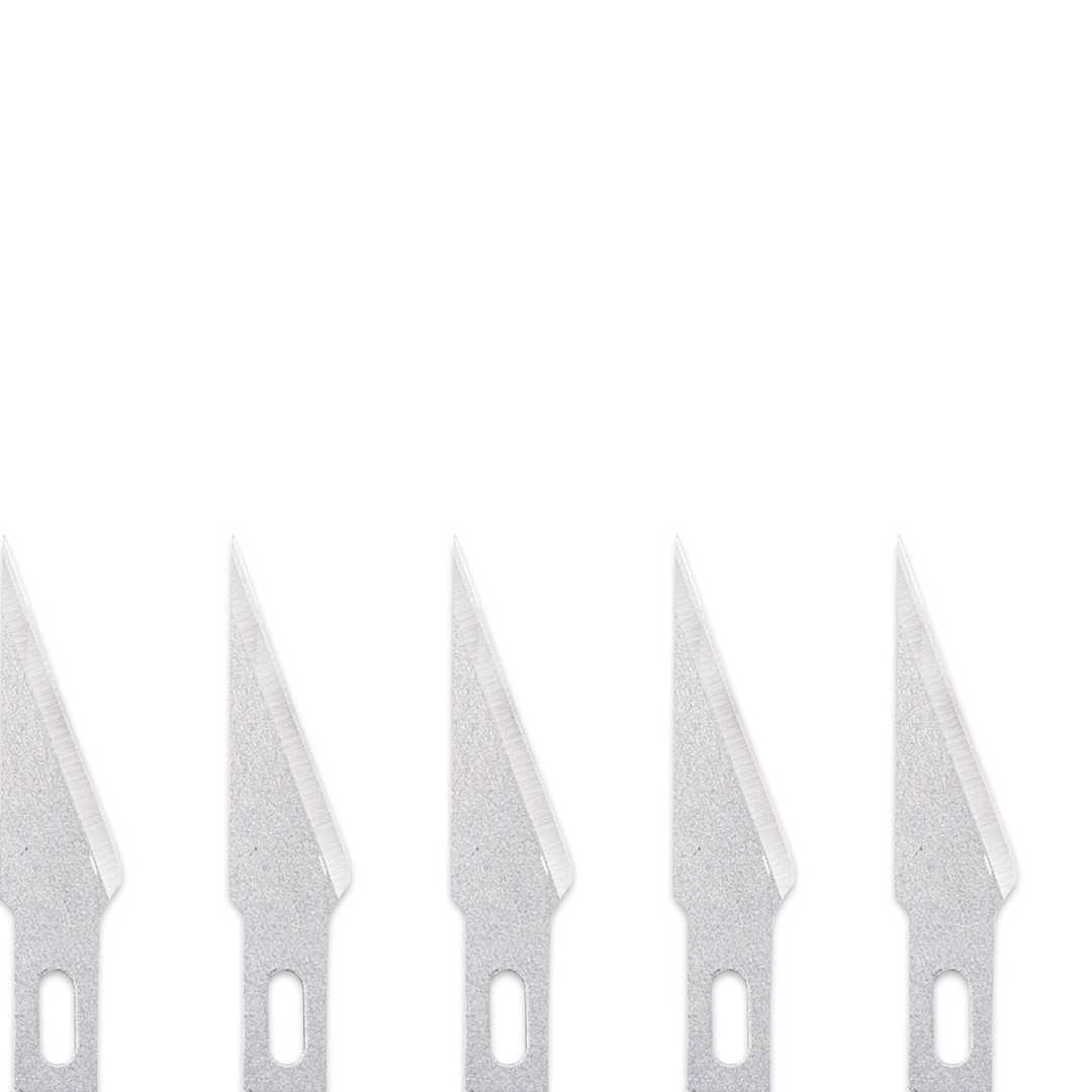 Open in modal - Excel Blades Hobby Blades - #11, Stainless Steel, Bulk Package, 100 Blades - five blades