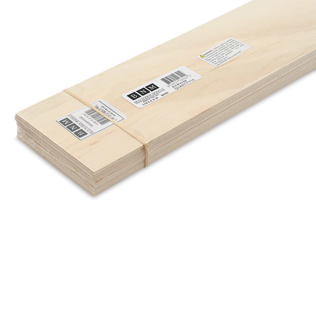 Open in modal - Bud Nosen Basswood Sheets - 1/16" x 4" x 24", 15 Sheets