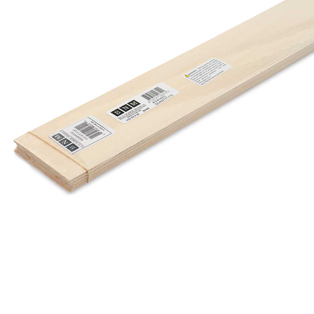 Open in modal - Bud Nosen Basswood Sheets - 1/32" x 3" x 24", 15 Sheets - close-up
