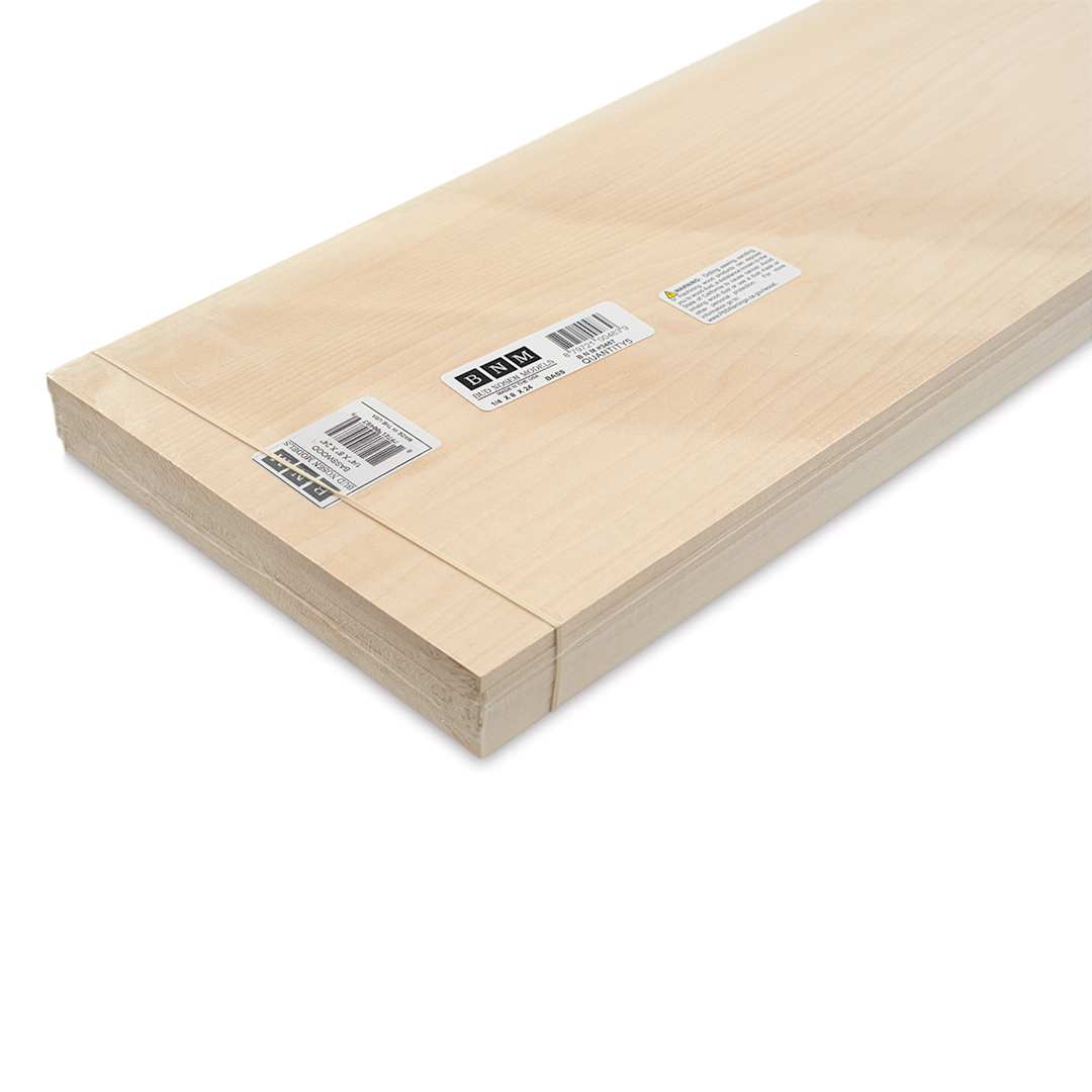 Open in modal - Bud Nosen Basswood Sheets - 1/4" x 8" x 24", 5 Sheets - close-up