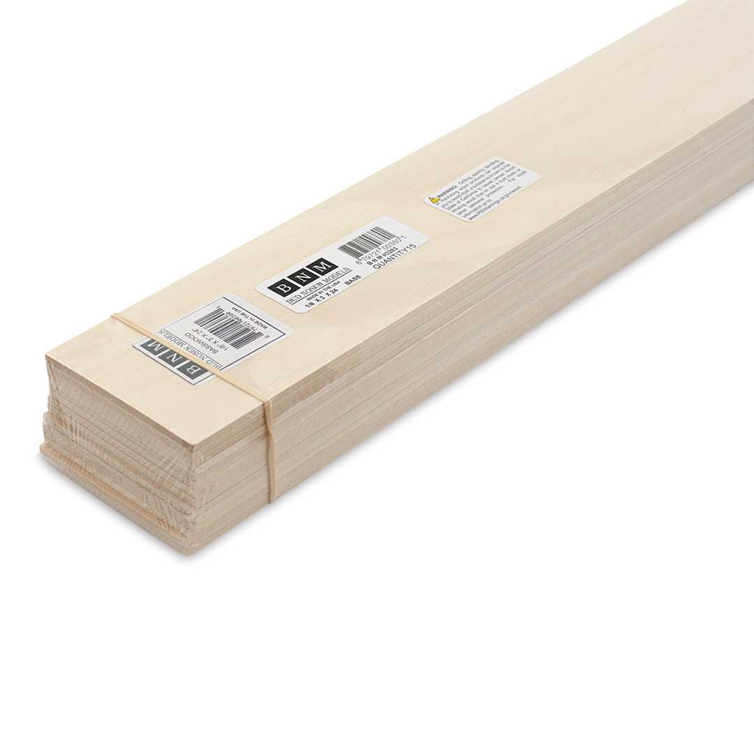 Open in modal - Bud Nosen Basswood Sheets - 1/8" x 3" x 24", 15 Sheets - close-up