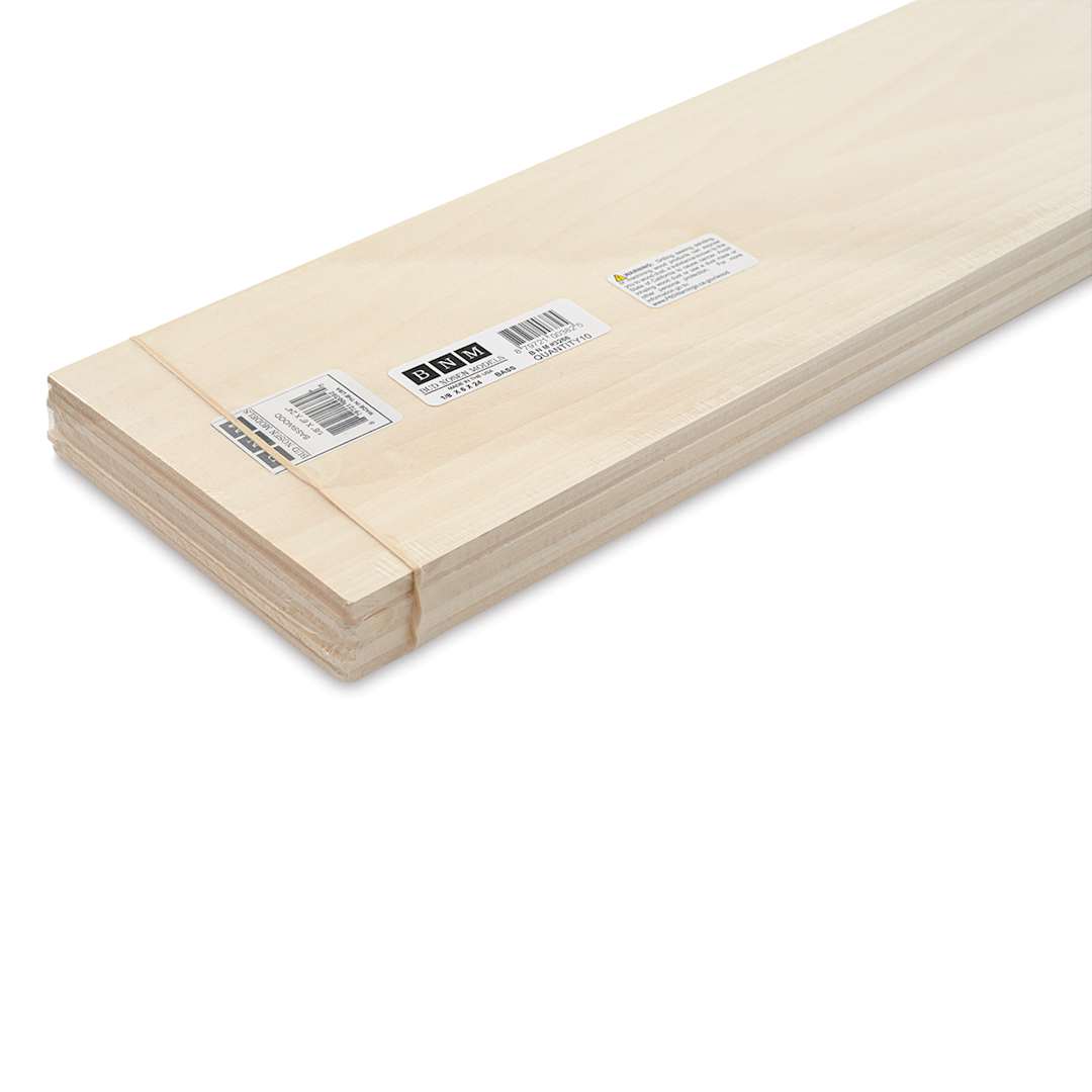 Open in modal - Bud Nosen Basswood Sheets - 1/8" x 6" x 24", 10 Sheets - close-up