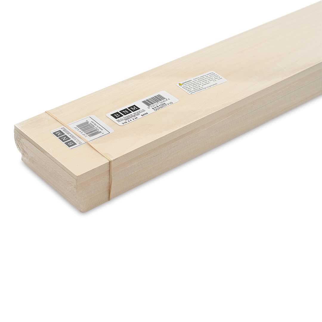Open in modal - Bud Nosen Basswood Sheets - 3/16" x 4" x 24", 10 Sheets - close-up