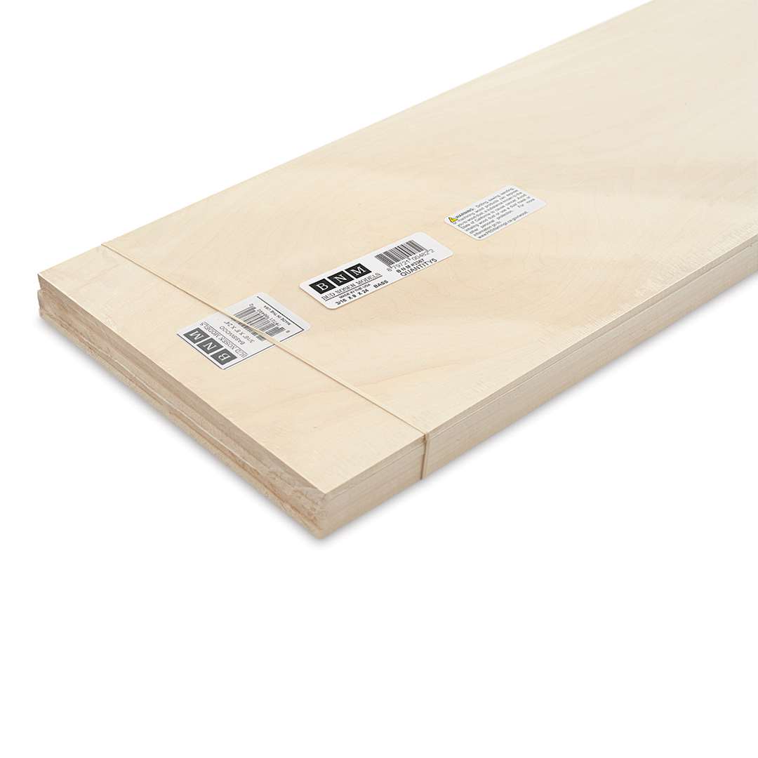 Open in modal - Bud Nosen Basswood Sheets - 3/16" x 8" x 24", 5 Sheets - close-up