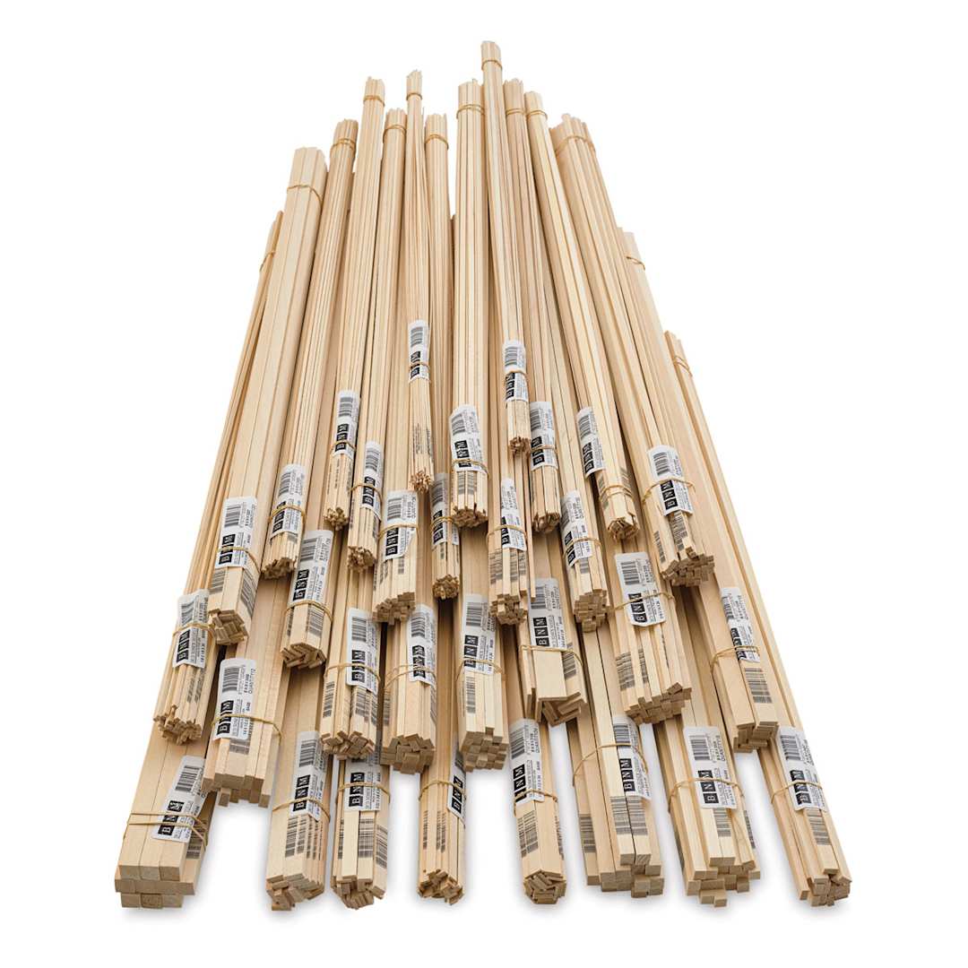 Open in modal - Bud Nosen Basswood Sticks - A pile of Basswood Stick Bundles shown straight on
