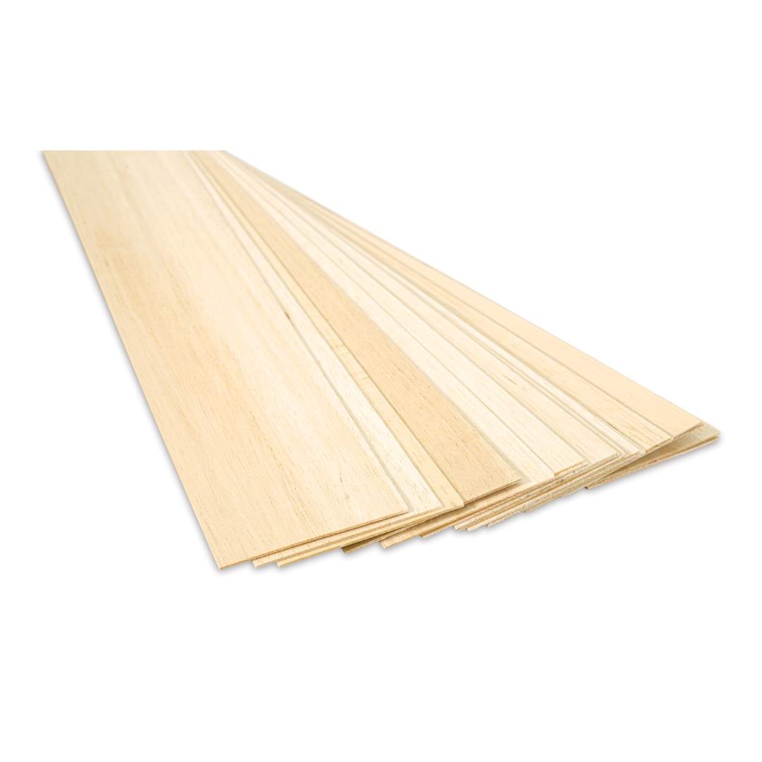 Open in modal - Bud Nosen Balsa Wood Sheets - 1/16" x 4" x 36", Pkg of 20 (close up)