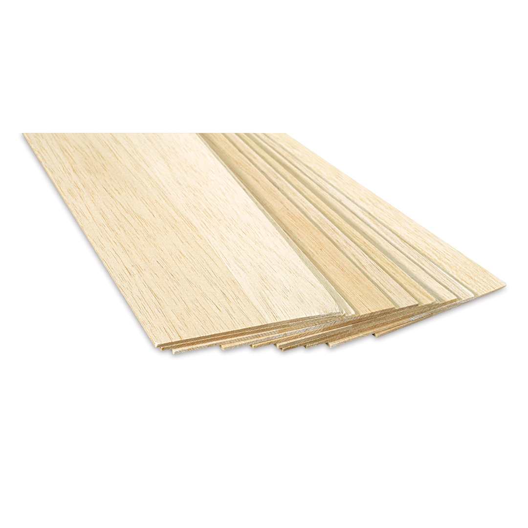 Open in modal - Bud Nosen Balsa Wood Sheets - 1/8" x 6" x 36", Pkg of 10 (close up)