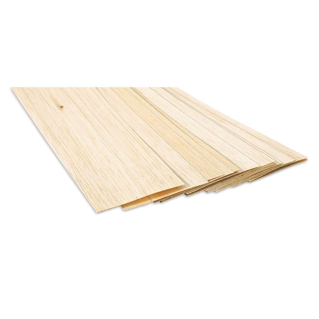 Open in modal - Bud Nosen Balsa Wood Sheets - 1/32" x 4" x 36", Pkg of 20 (view of the ends)