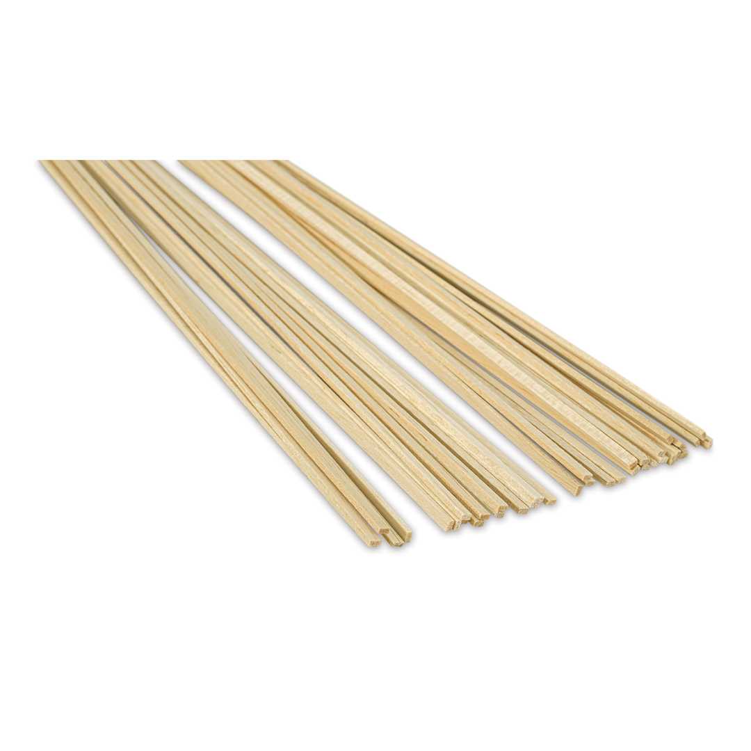 Open in modal - Bud Nosen Balsa Wood Sticks - 3/32" x 3/16" x 36", Pkg of 36 (view of the ends)