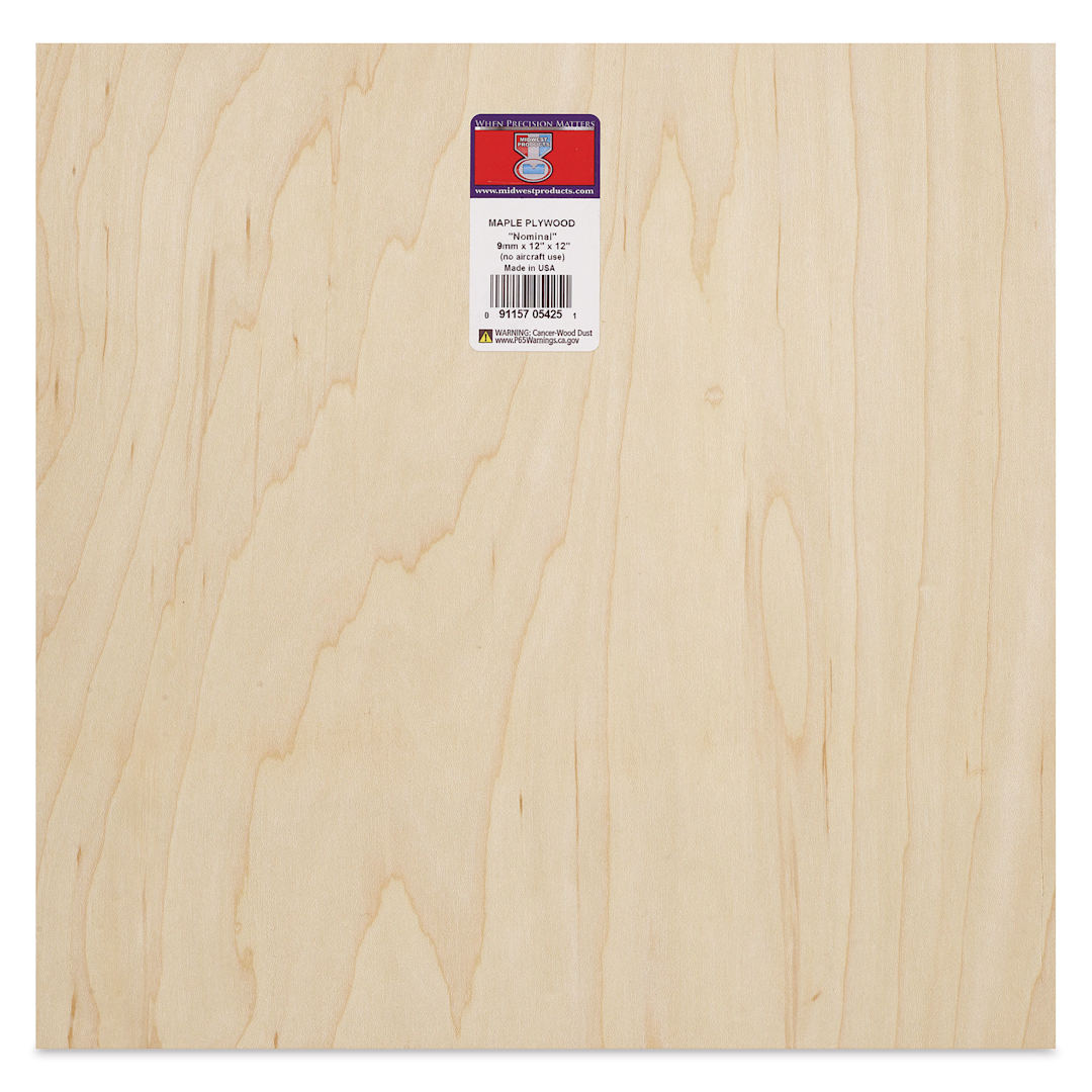 Open in modal - Midwest Products Maple Plywood - 3/8" x 12" x 12"