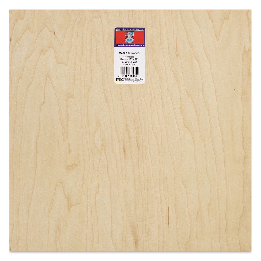 Open in modal - Midwest Products Maple Plywood - 1/2" x 12" x 12"