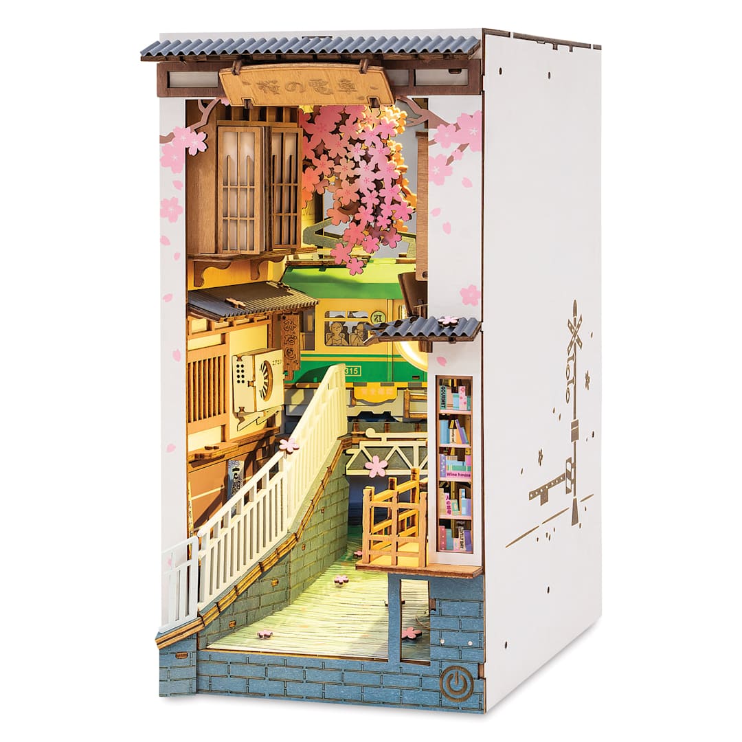 Open in modal - Rolife Sakura Densya DIY Book Nook Kit, constructed kit