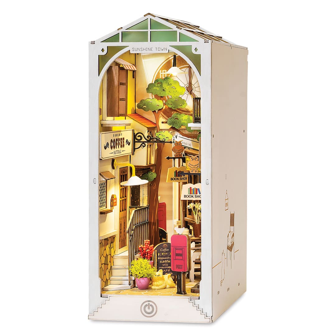 Open in modal - Rolife Sunshine Town DIY Book Nook Kit, constructed kit