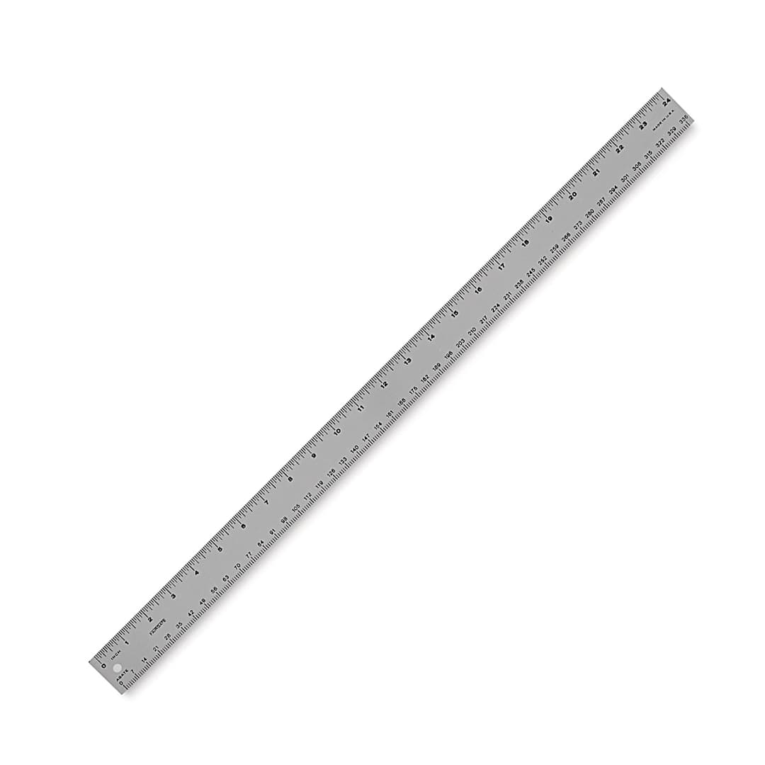 Open in modal - Fairgate Printer's Ruler - Angled view of 24" Ruler