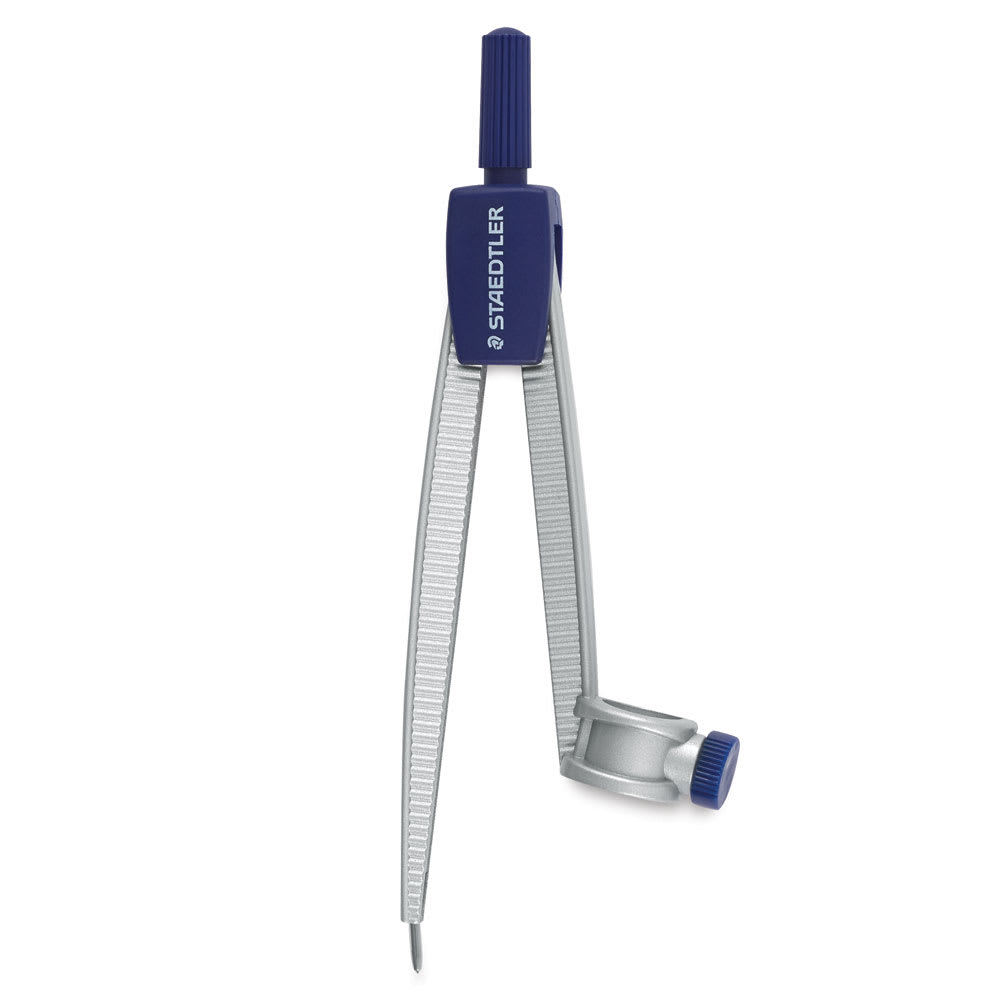 Open in modal - Staedtler 550 Compass with Universal Adapter - shown slightly open and upright
