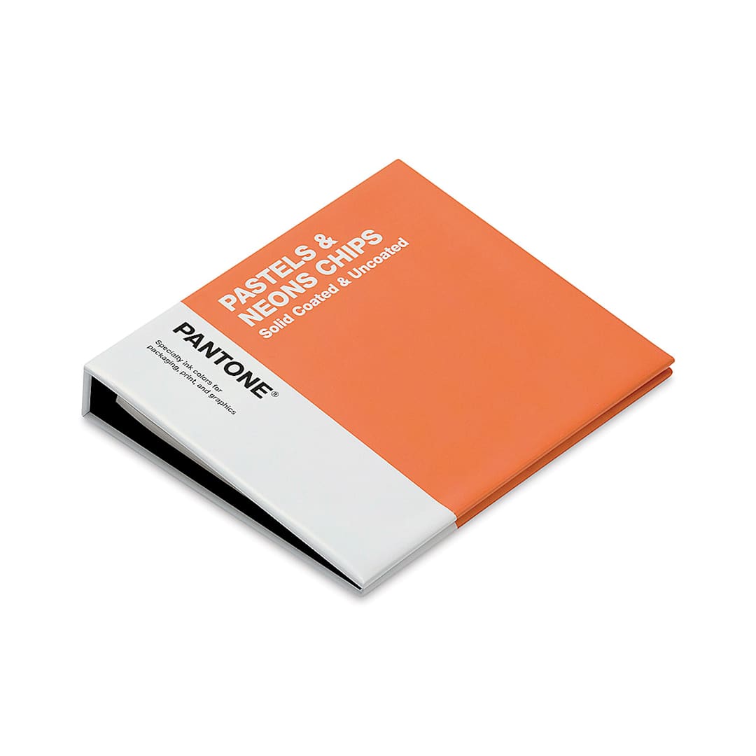 Open in modal - Pantone Plus Series Pastel and Neon Chip Book - Angled view of Front Cover