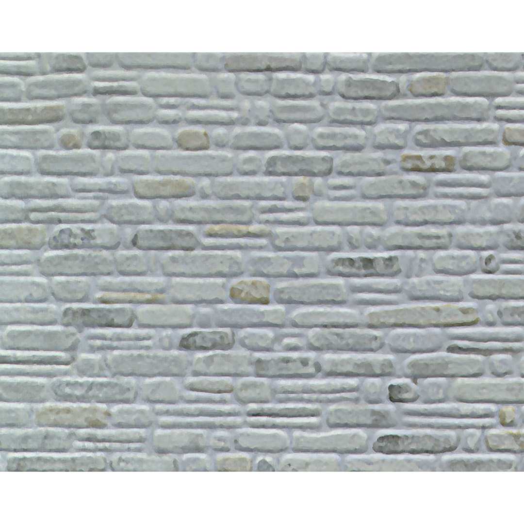 Open in modal - Plastruct Patterned Sheets, Random Coursed Stone, 1:48 Scale, finished example
