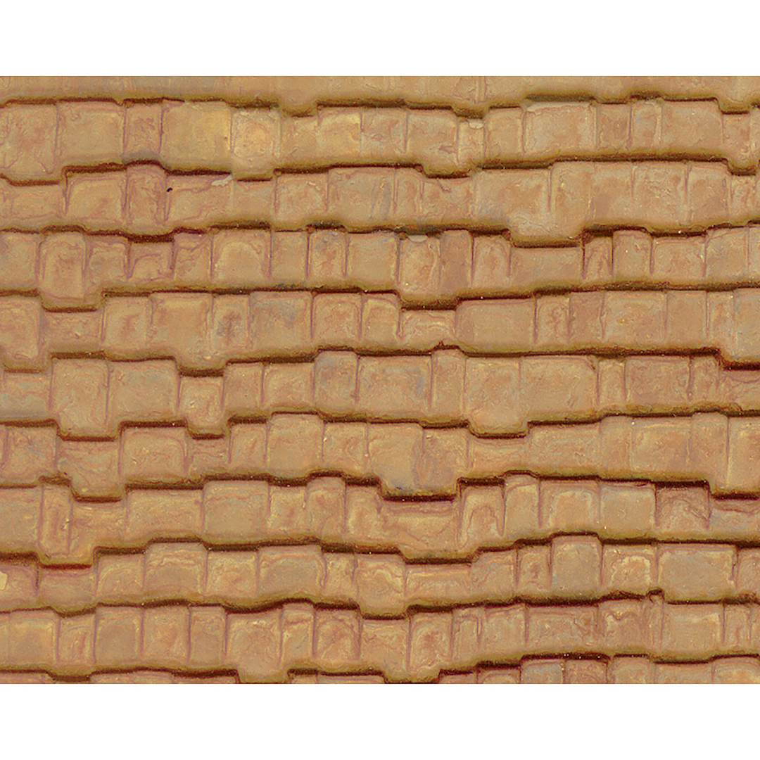 Open in modal - Plastruct Patterned Sheets, Wood Shake Shingle, 1:48 Scale, finished example