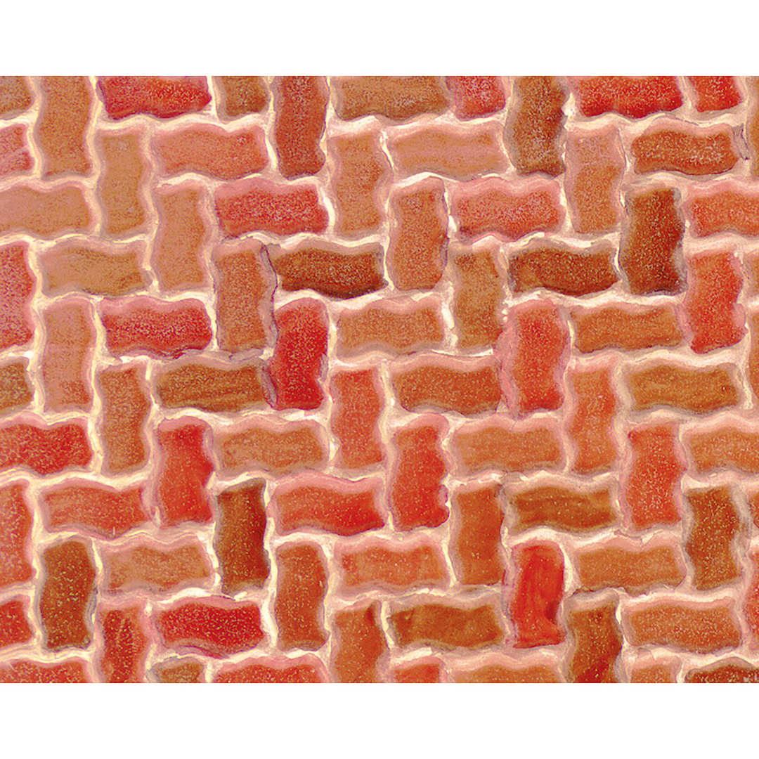 Open in modal - Plastruct Patterned Sheets, Interlocking Paving, 1:24 Scale, finished example