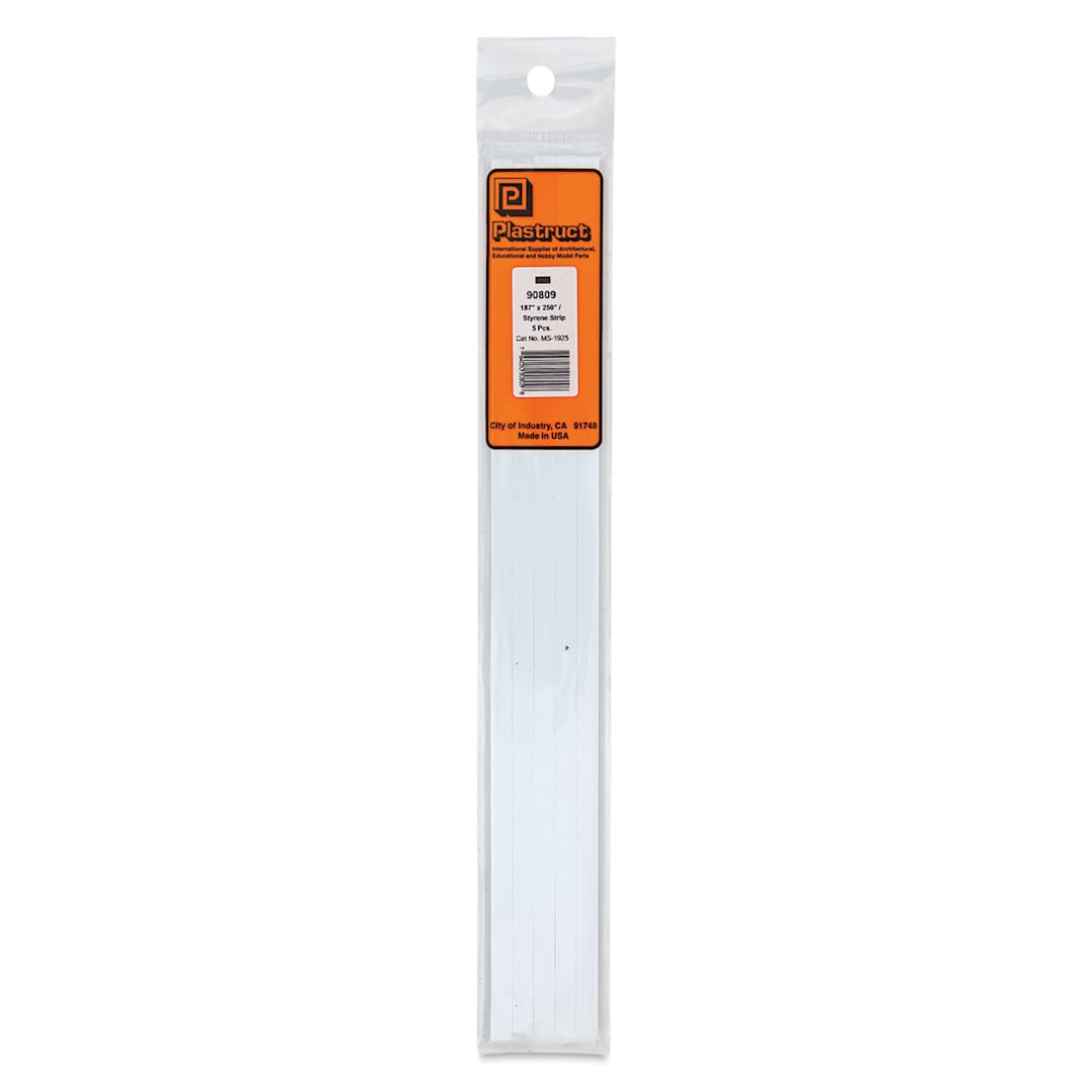 Open in modal - Plastruct Plastic Strip - Pkg of 5, 0.187" H × 0.25" W × 10" L