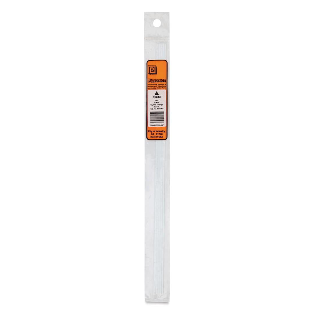 Open in modal - Plastruct Plastic Triangular Rod - Pkg of 10, 0.06" H × 0.06" W × 10" L