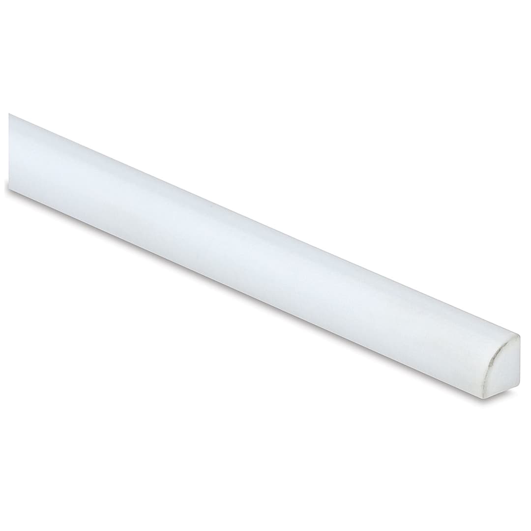 Open in modal - Plastruct Styrene Plastic Rods - Closeup of end of Quarter Round Rod