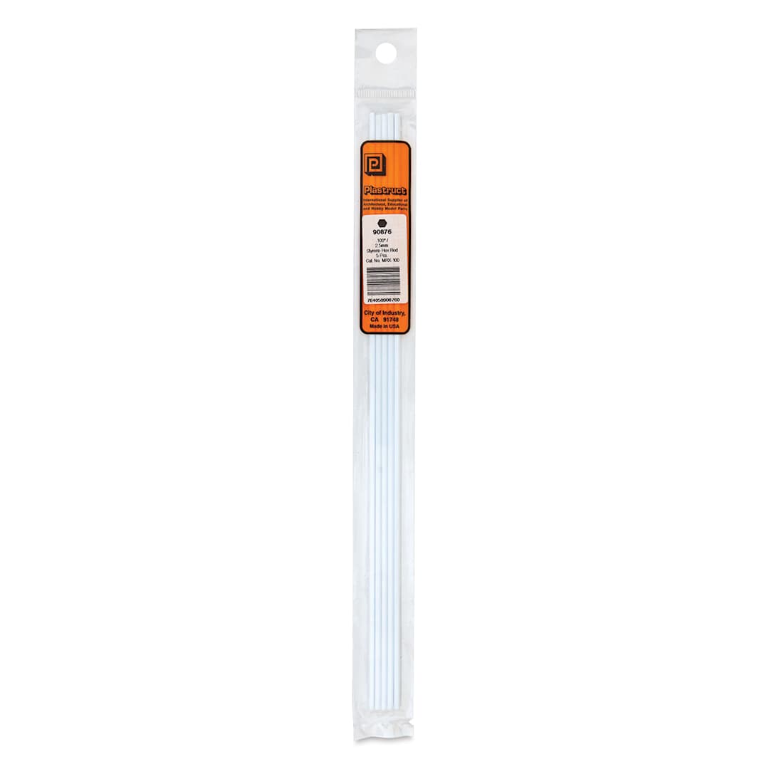 Open in modal - Plastruct Plastic Hexagon Rod - Pkg of 5, 0.1" W × 10" L