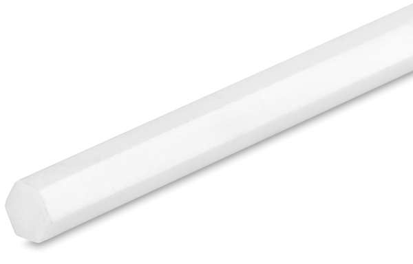 Open in modal - Plastruct Styrene Plastic Rods - Closeup of end of Hexagonal Rod