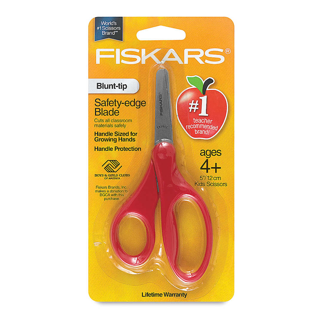 Open in modal - Fiskars Scissors - 5'', Blunt, Red, In Package