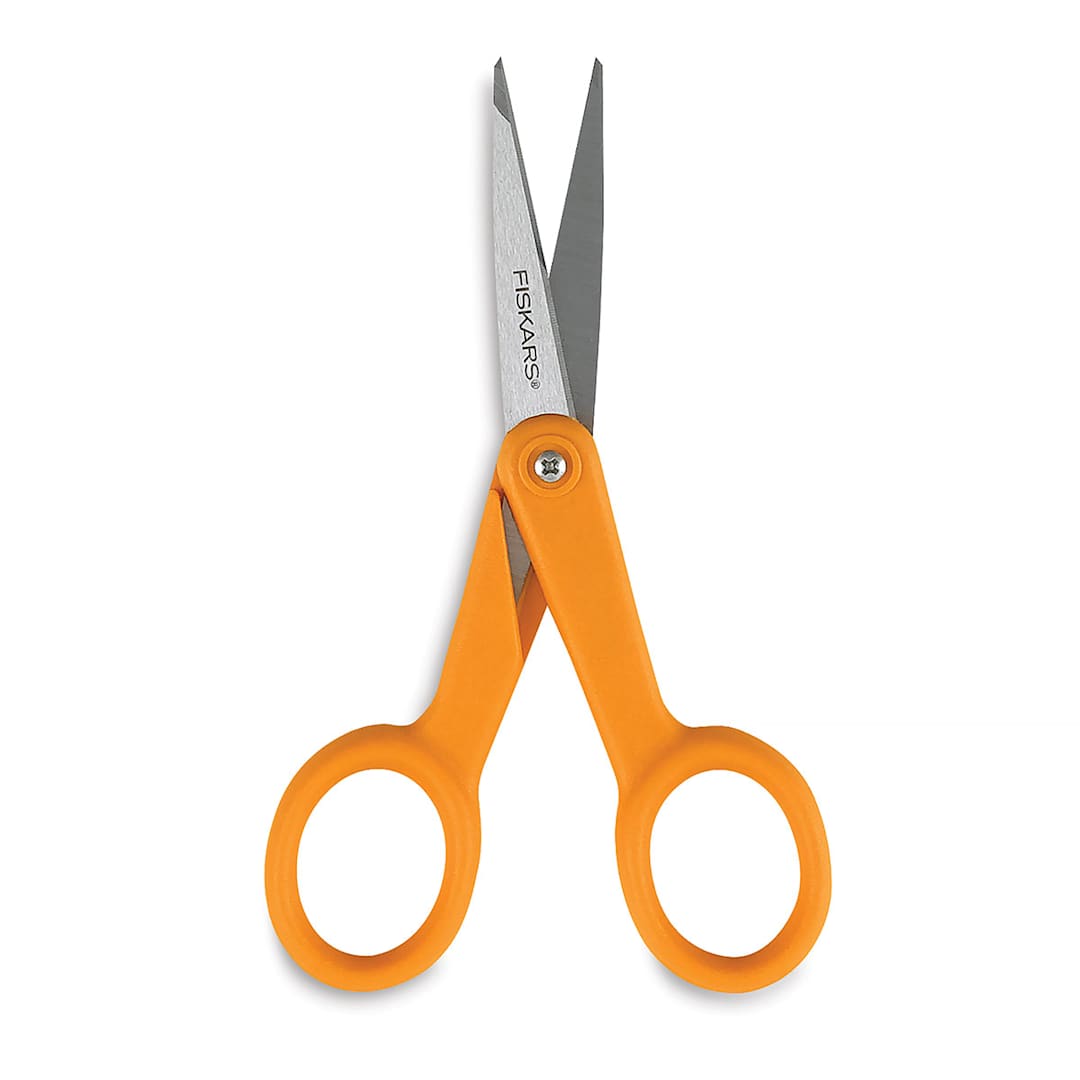 Open in modal - Fiskars Premier No. 5 Micro-Tip Scissors - Top view of open scissors shown