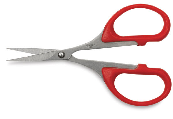 Open in modal - Armada Embroidery Scissors - Scissors shown horizontally slightly open
