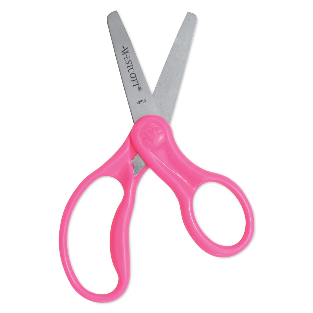Open in modal - Westcott Kids Value Scissors - Blunt point scissors shown upright