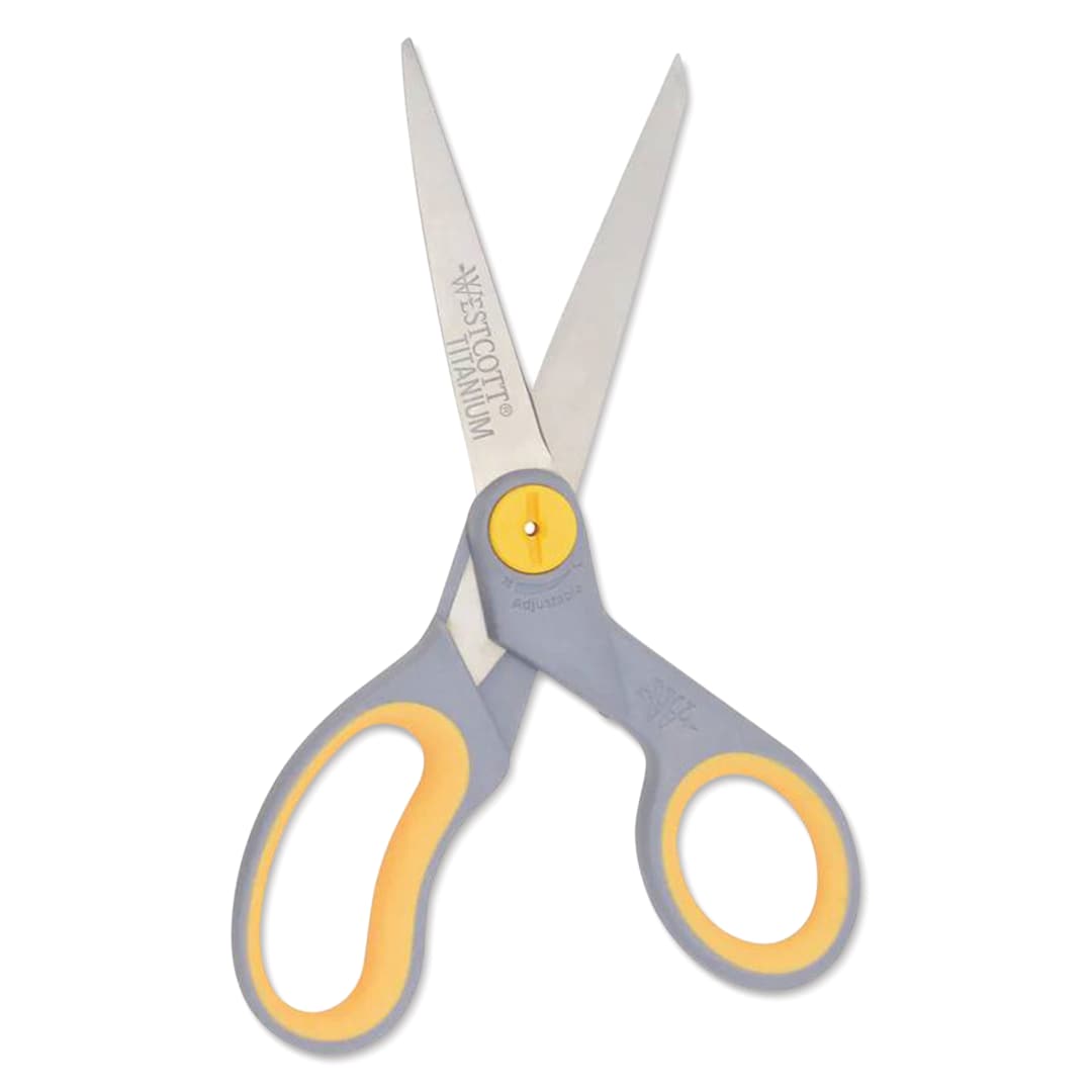 Open in modal - Westcott Straight Soft Handle Titanium Bonded Glide Scissors - 8" open