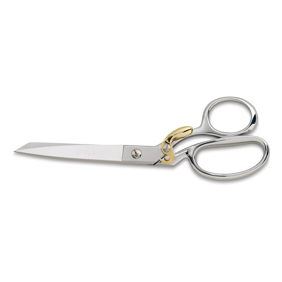 Open in modal - Gingher Dressmaker's Shears - shown closed and featuring safety latch