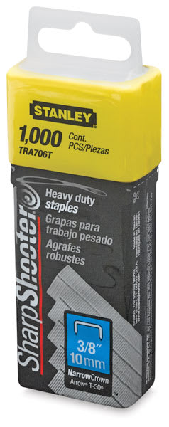 Open in modal - Stanley Heavy-Duty Staples - Angled Package of 1000 with 3/8" leg
