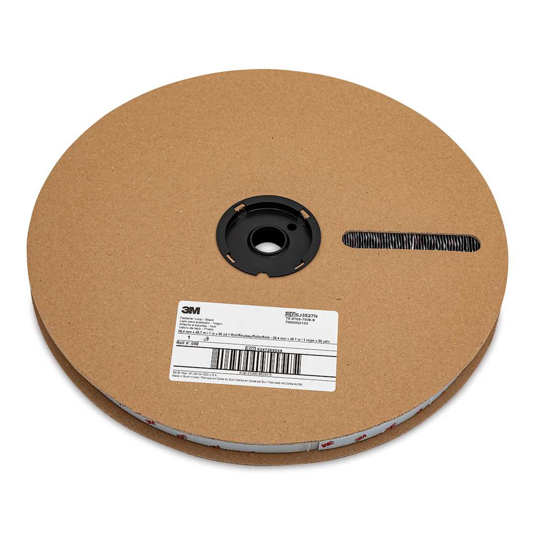 Open in modal - Scotch Reclosable Fastener - 1" x 50 yd, Black, Loop Tape