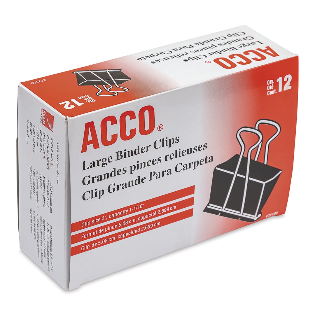 Open in modal - Acco Binder Clip - Large, 2", Box of 12 - front of packaging