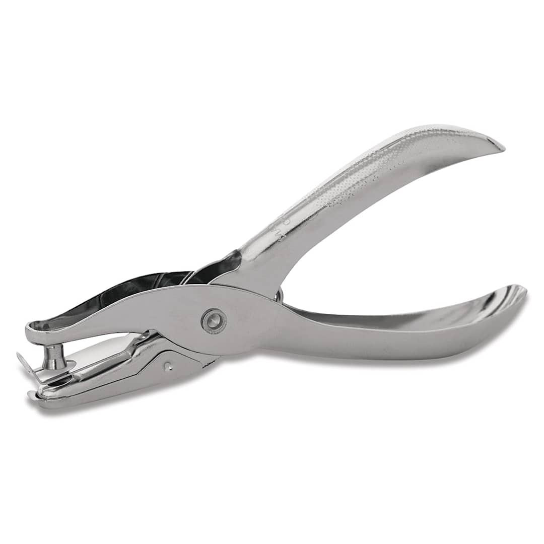 Open in modal - Officemate One-Hole Punch - Angled view of punch showing round punch end and handles