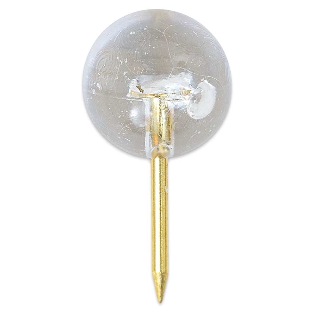 Open in modal - U Brands Push Pins - Clear Sphere, Pkg of 100 one push pin