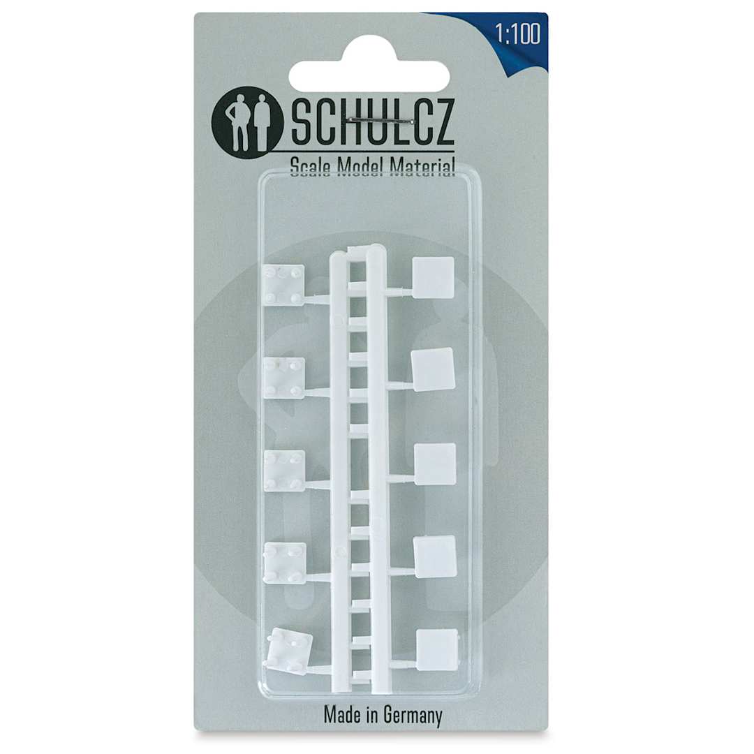 Open in modal - Schulcz Scale Model Furniture - Square Tables, Pkg of 10, 1:100, 1/8" (front of package)
