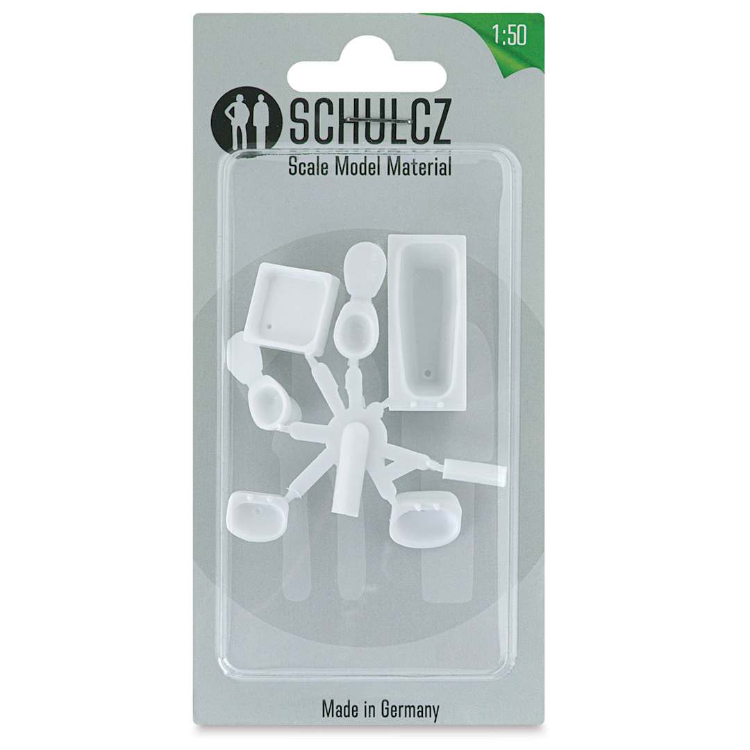 Open in modal - Schulcz Scale Model Furniture Set - Bathroom, 1:50, 1/4" (front of package)