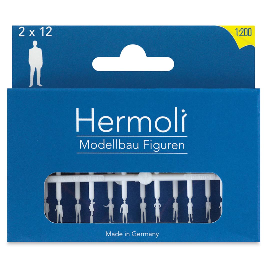 Open in modal - Schulcz Scale Model Figures - Hermoli Standing, Pkg of 24, 1:200, 1/16" (front of box)