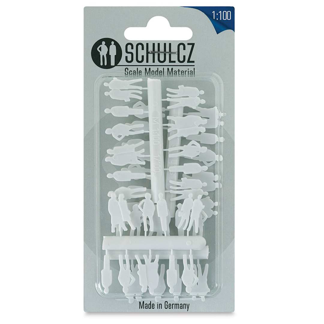 Open in modal - Schulcz Scale Model Figures - Silhouette, Pkg of 40, 1:100, 1/8" (front of package)