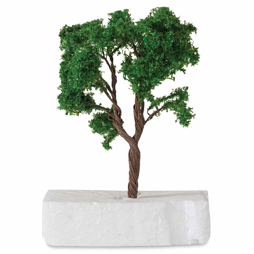Open in modal - Schulcz Scale Model Trees - Leafy Tree, Mid Green, Metal Trunk, 100 mm, Single