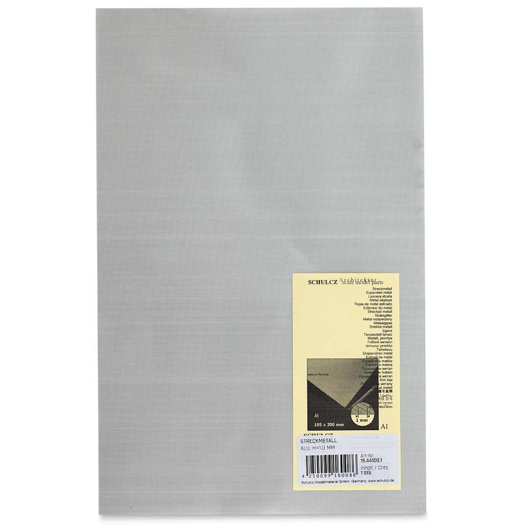 Open in modal - Schulcz Structured Aluminum Sheet - Mesh, 1mm, 7-5/8" x 11-3/4" (product in package)