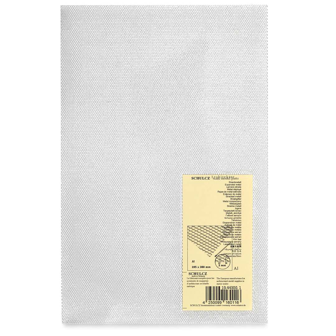 Open in modal - Schulcz Structured Aluminum Sheet - Mesh, 3 mm, 7-5/8" x 11-3/4" (front of package)