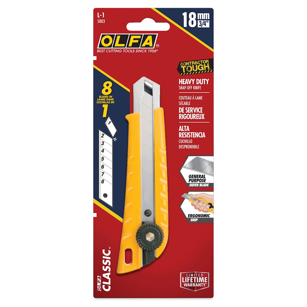 Open in modal - Olfa Ratchet-Lock Utility Knife front of packaging