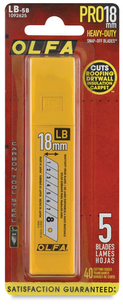 Open in modal - Olfa PRO18mm Heavy-Duty Snap-Off Blades, Pkg of 5