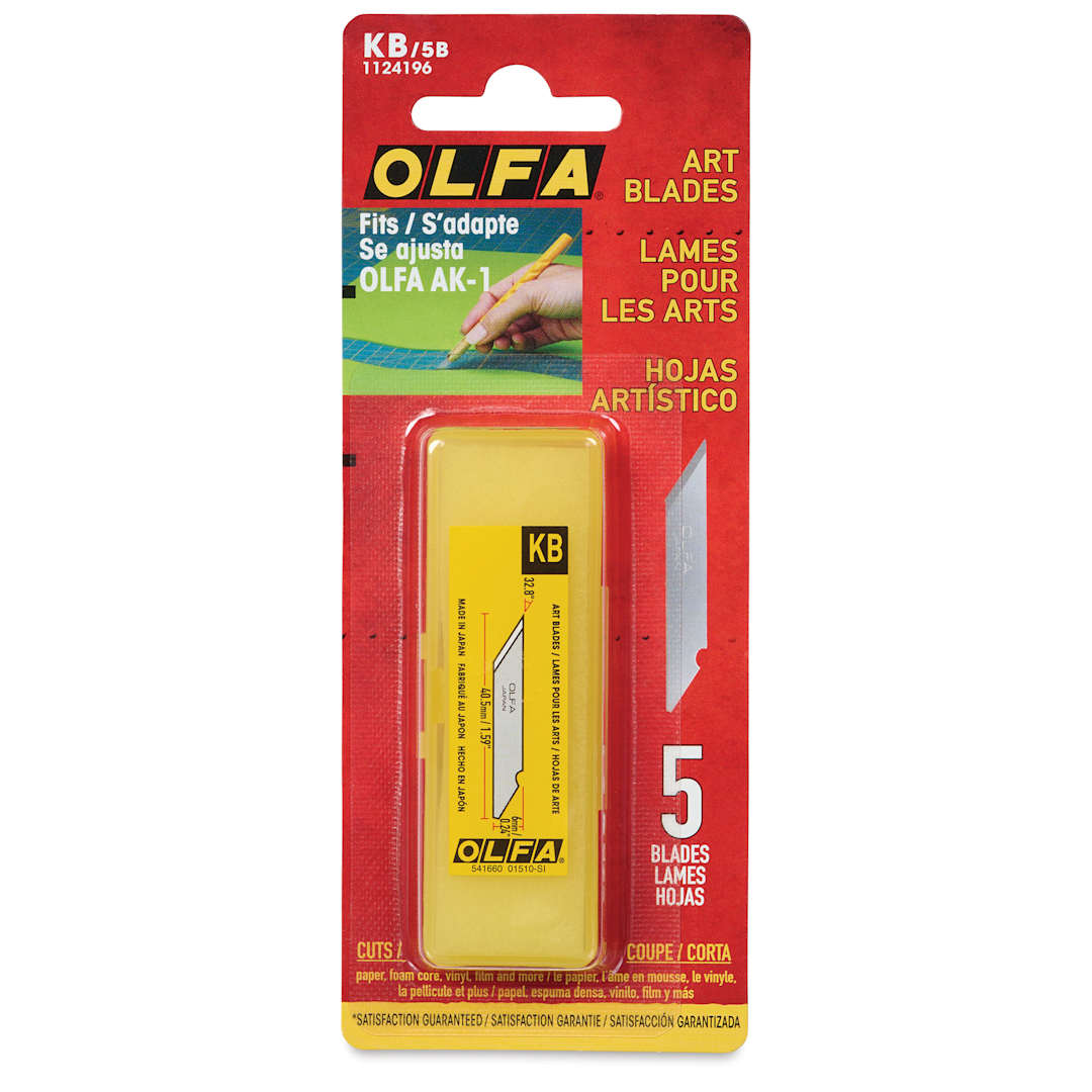 Open in modal - Olfa KB Multi-Purpose Art Blades - 6 mm, Pkg of 5 front of packaging