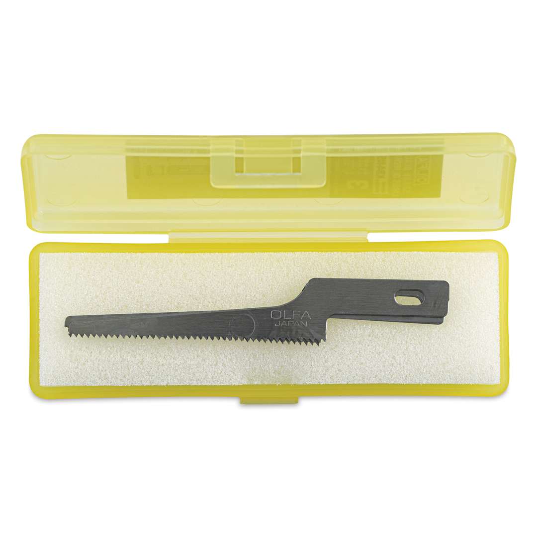 Open in modal - Olfa Narrow Saw Blades - Pkg of 3, inside carrying case with open lid